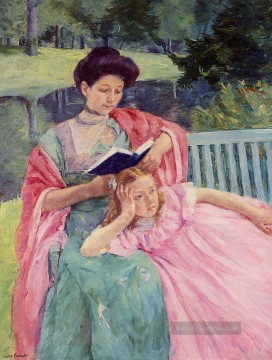 Mary Cassatt Werke - Auguste zu ihrer Tochter lesen Mütter Kinder Mary Cassatt